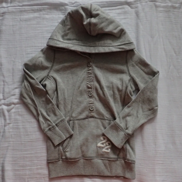Hollister Gray Button Hooded Top S - Picture 1 of 5